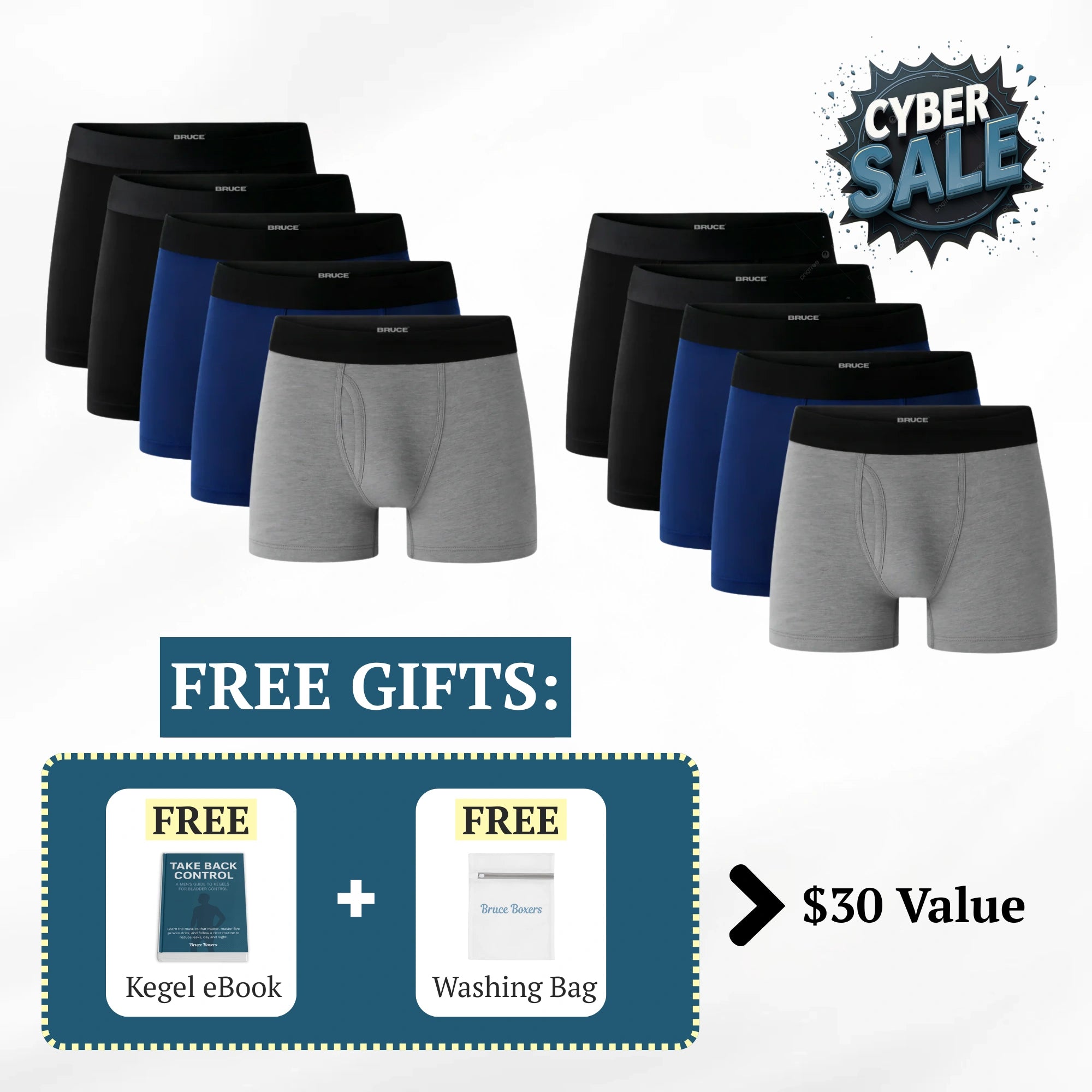 Bruce’s Signature Leakproof Boxers (10-Pack)