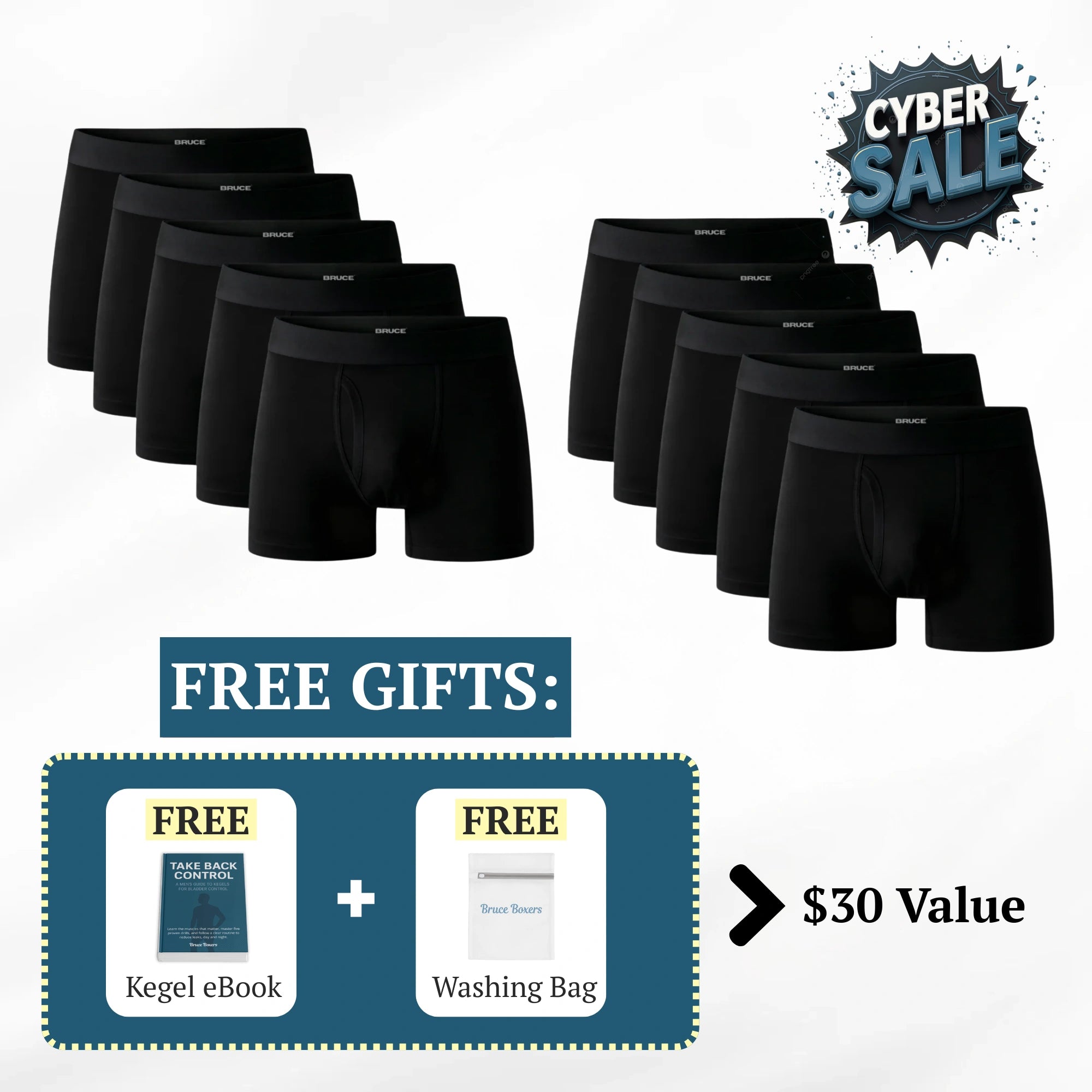 Bruce’s Signature Leakproof Boxers (10-Pack)