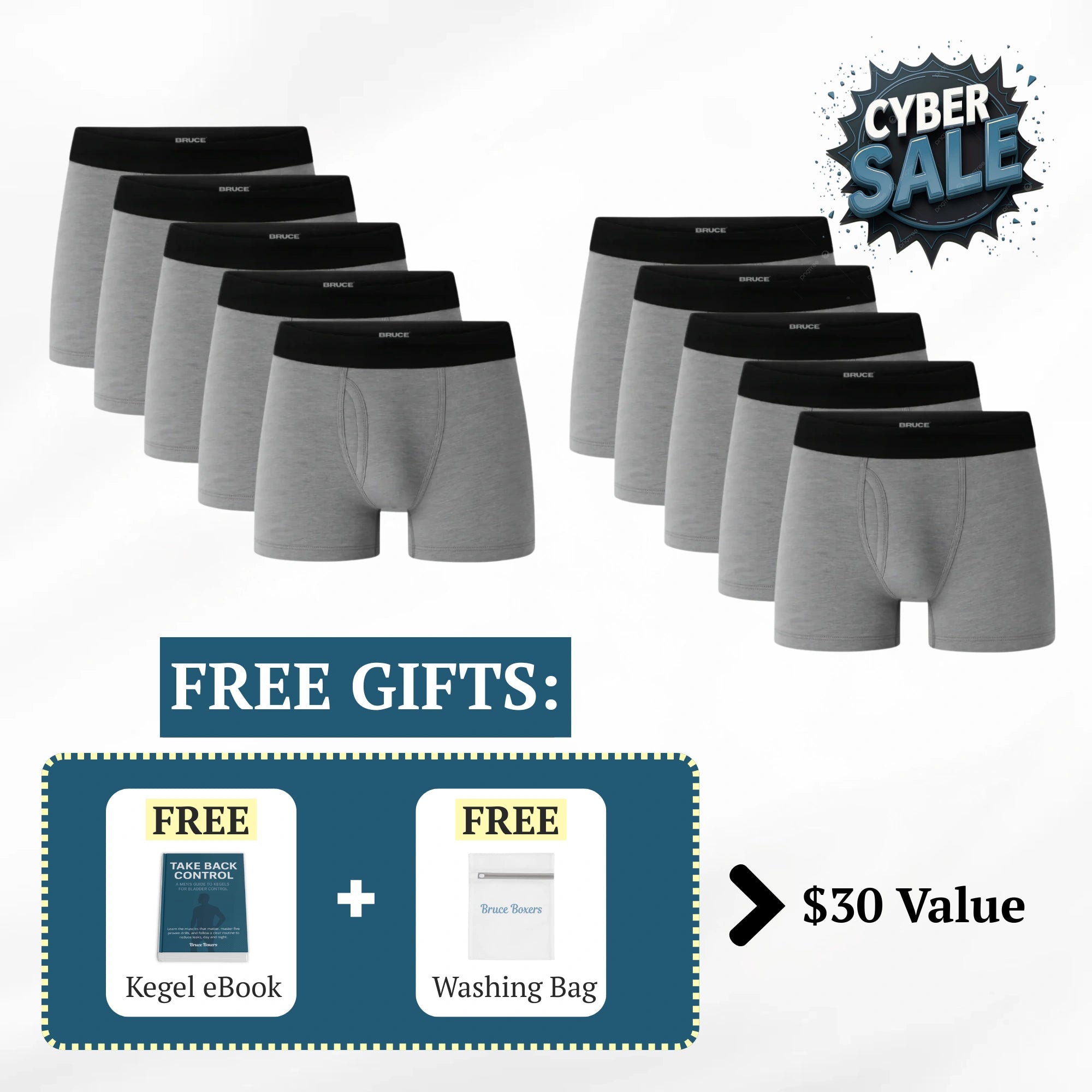 Bruce’s Signature Leakproof Boxers (10-Pack)