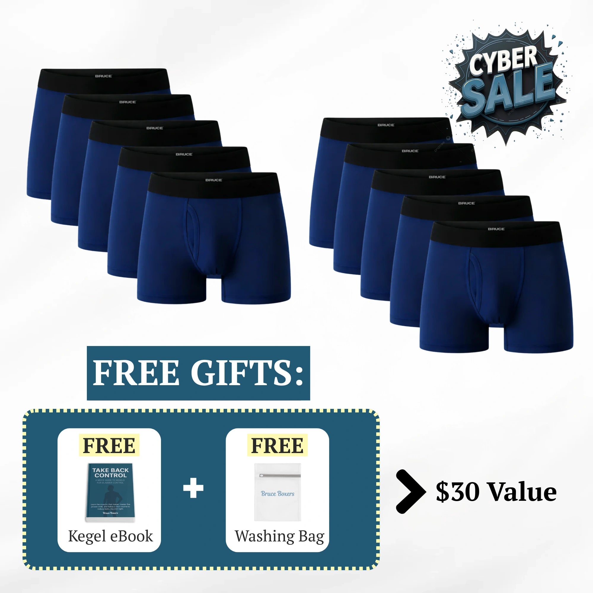 Bruce’s Signature Leakproof Boxers (10-Pack)