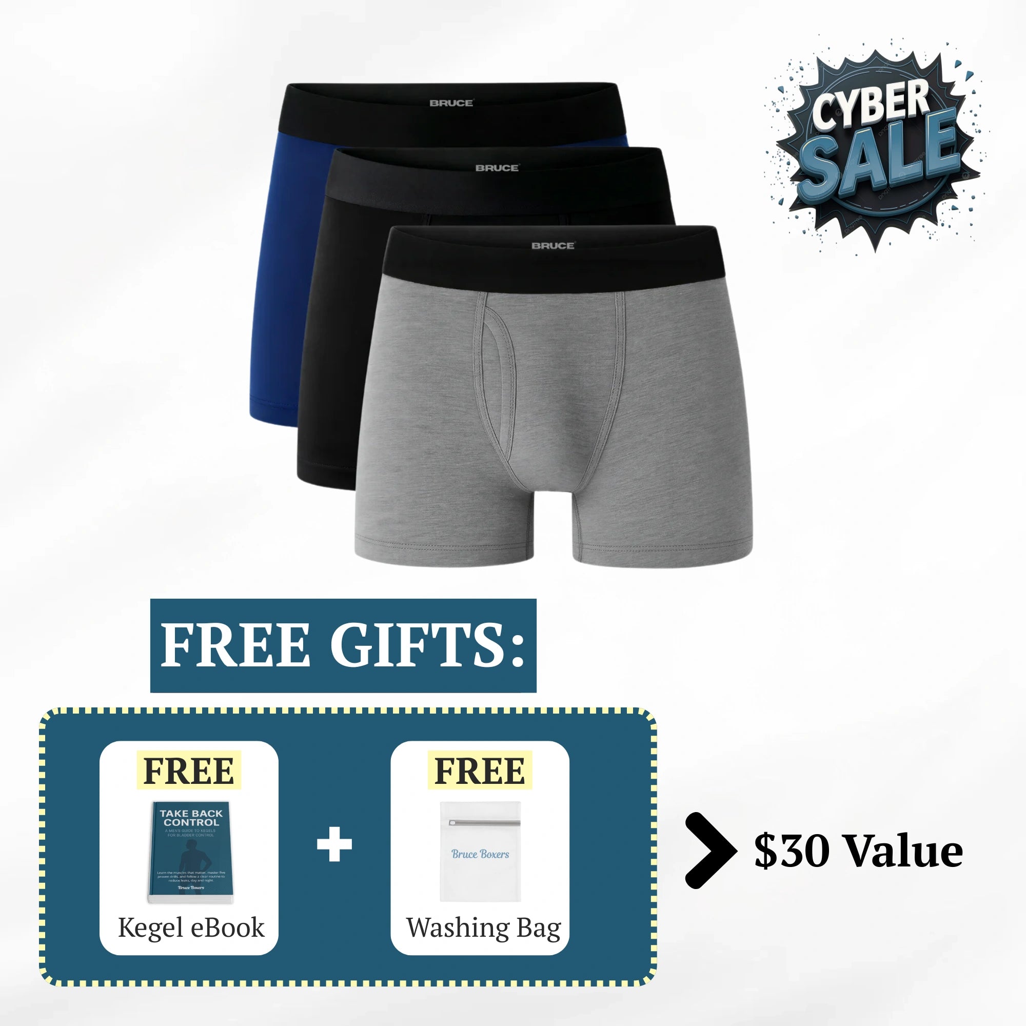 Bruce’s Signature Leakproof Boxers (3-Pack)