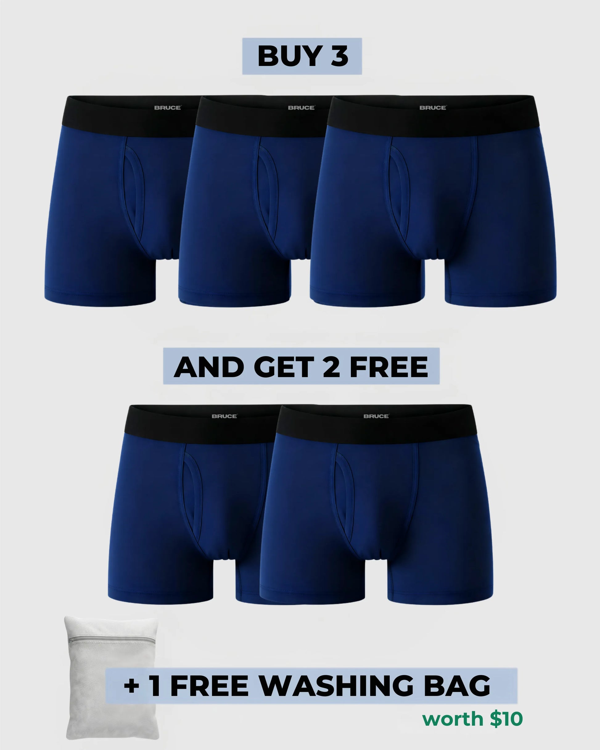 Bruce's Signature Leakproof Boxers (3+2 FREE)