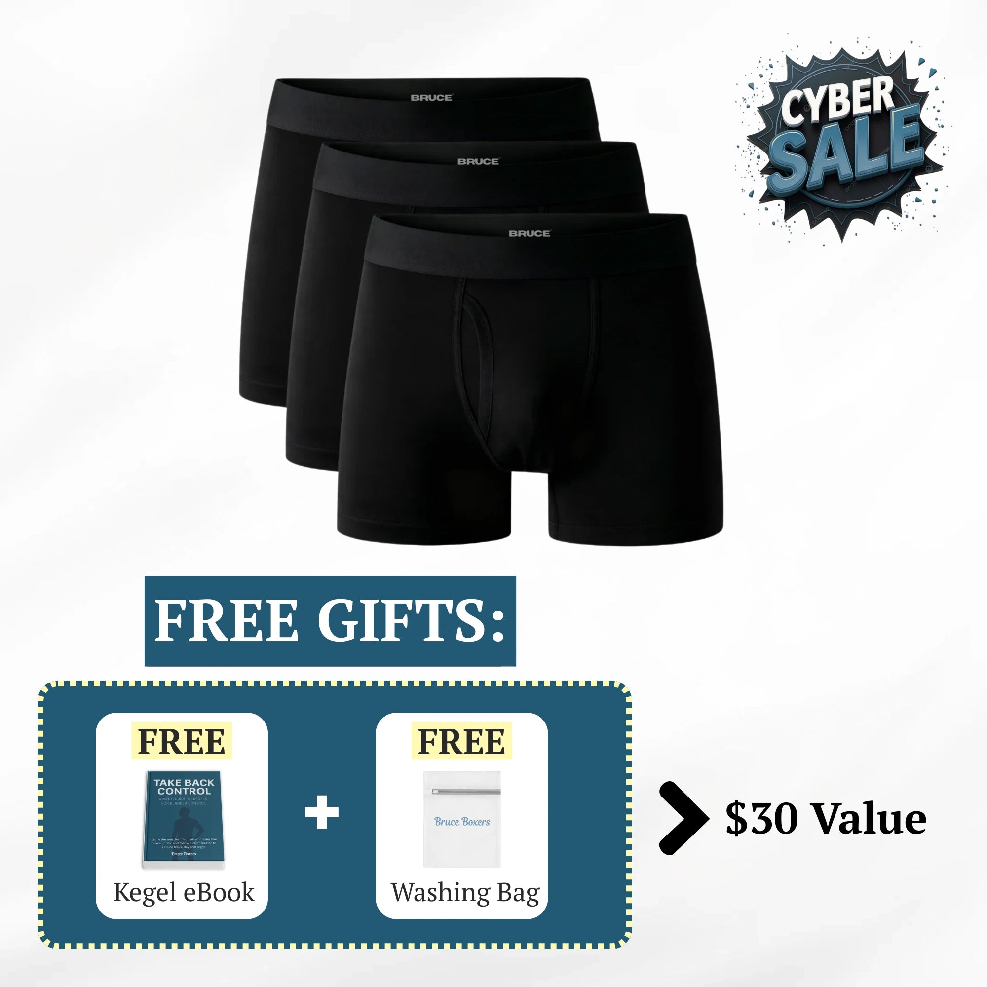 Bruce’s Signature Leakproof Boxers (3-Pack)