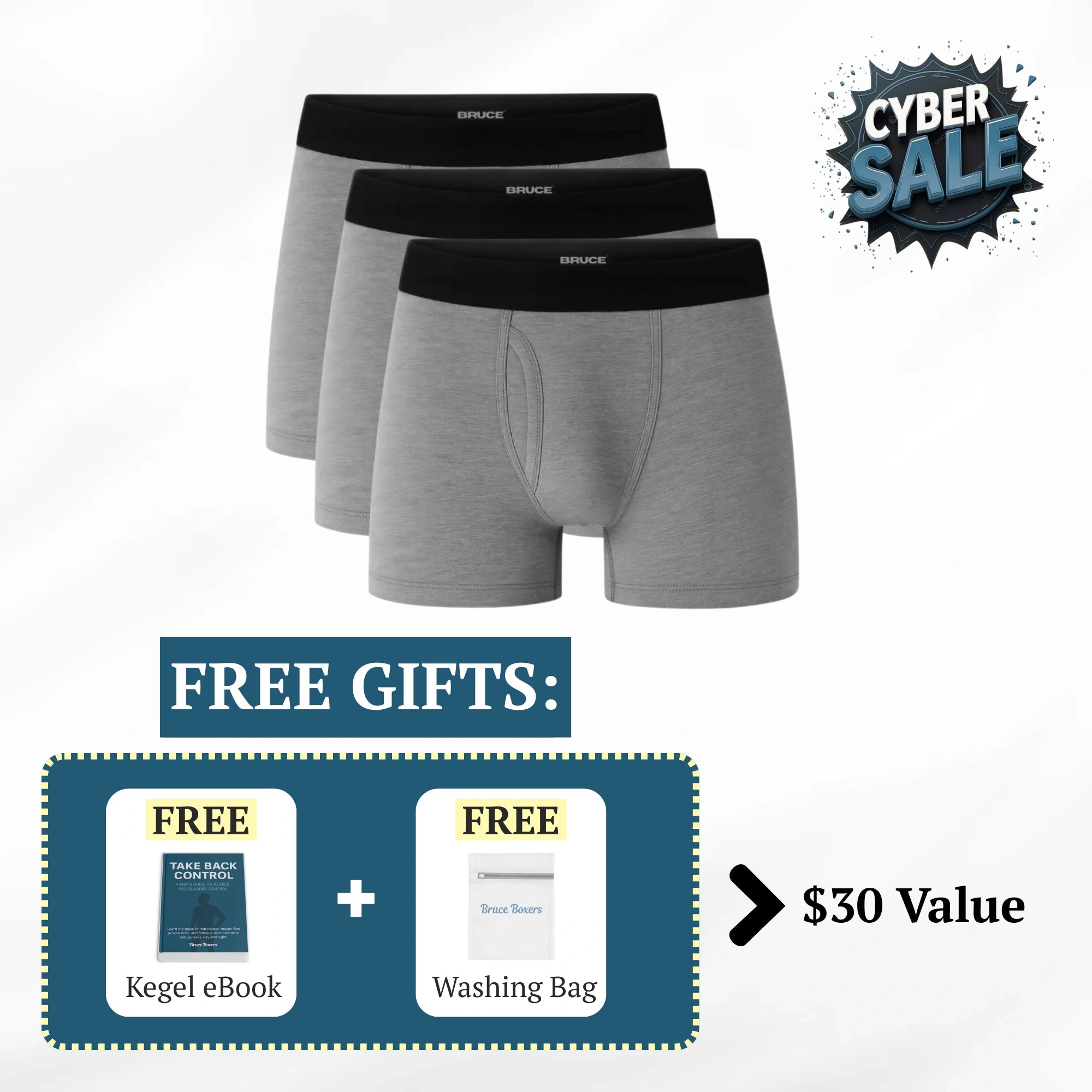 Bruce’s Signature Leakproof Boxers (3-Pack)