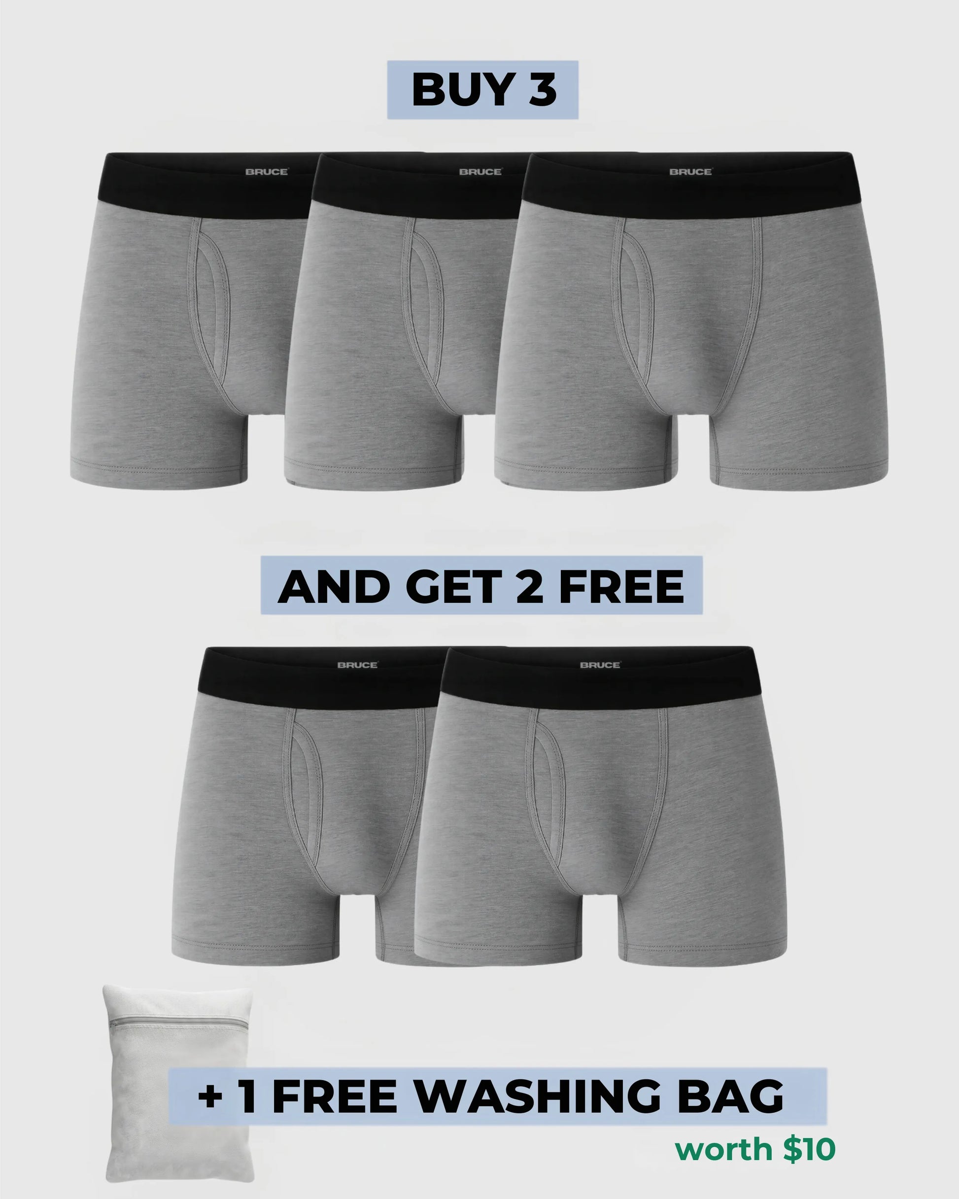 Bruce's Signature Leakproof Boxers (3+2 FREE)