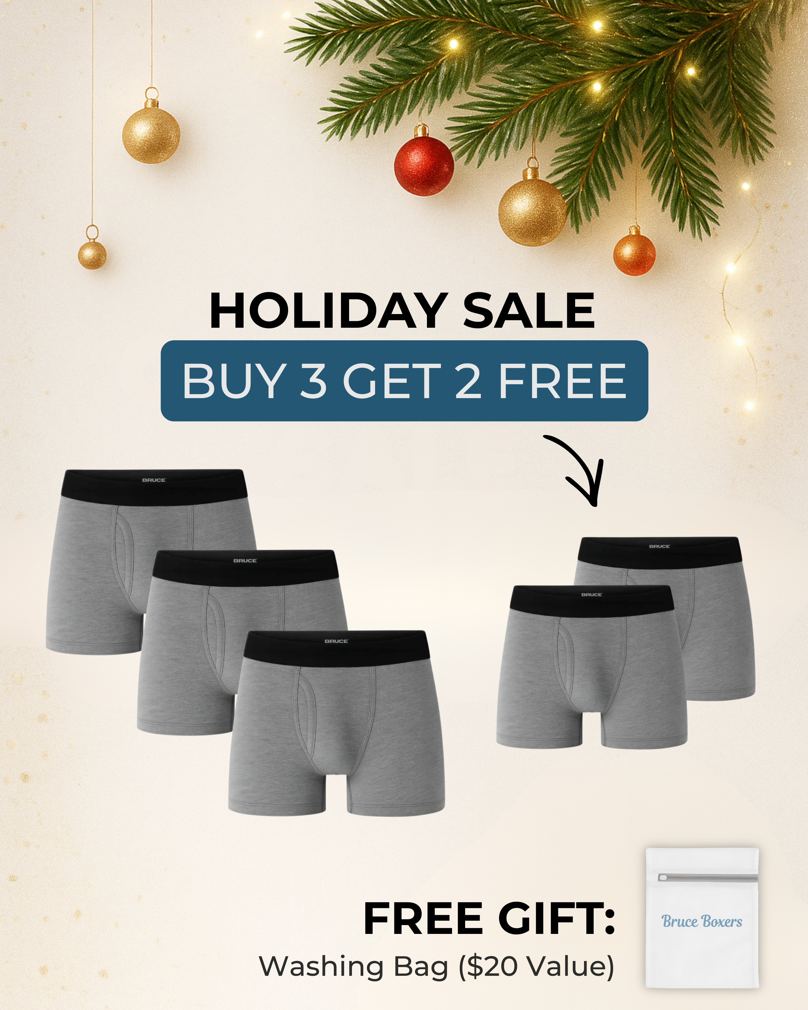Bruce’s Signature Leakproof Boxers (3+2 FREE)