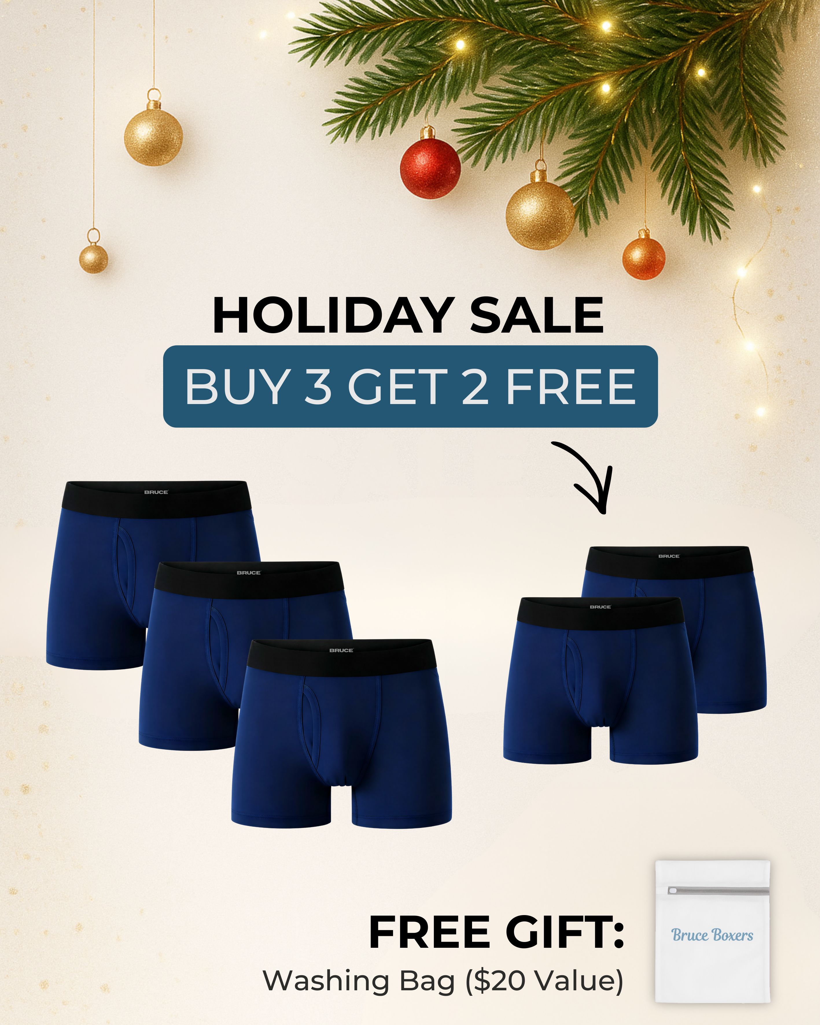 Bruce’s Signature Leakproof Boxers (3+2 FREE)