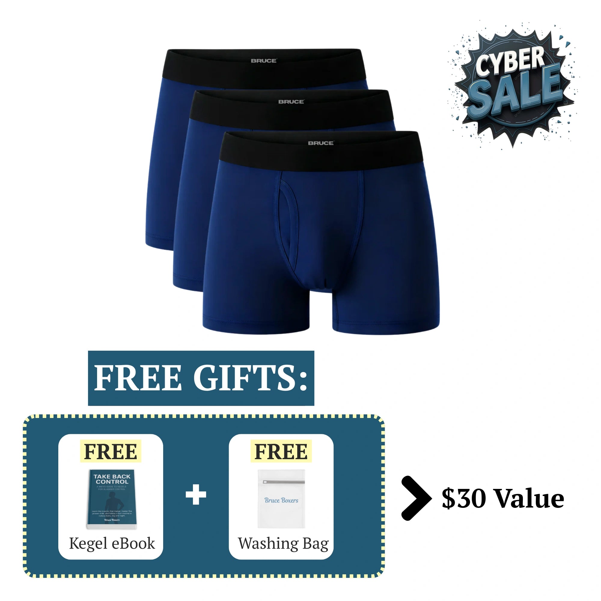 Bruce’s Signature Leakproof Boxers (3-Pack)