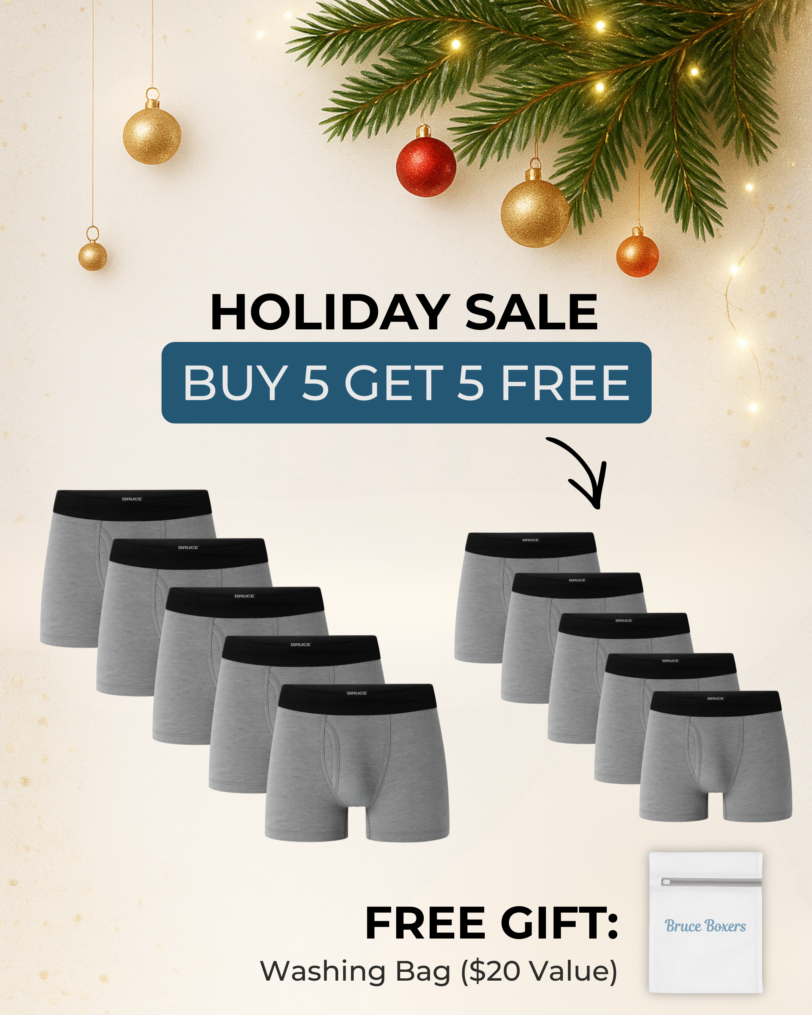 Bruce’s Signature Leakproof Boxers (5+5 FREE)