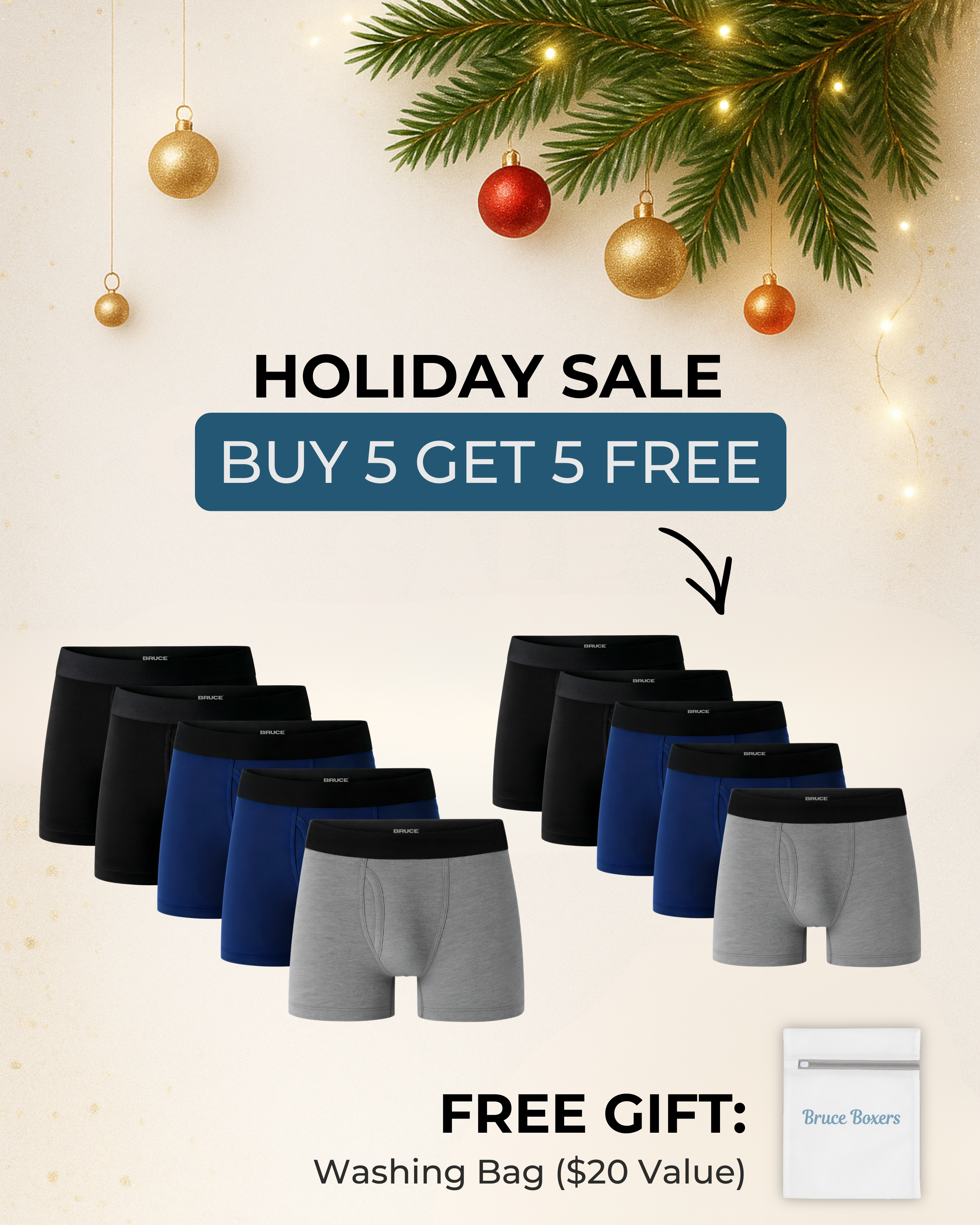 Bruce’s Signature Leakproof Boxers (5+5 FREE)