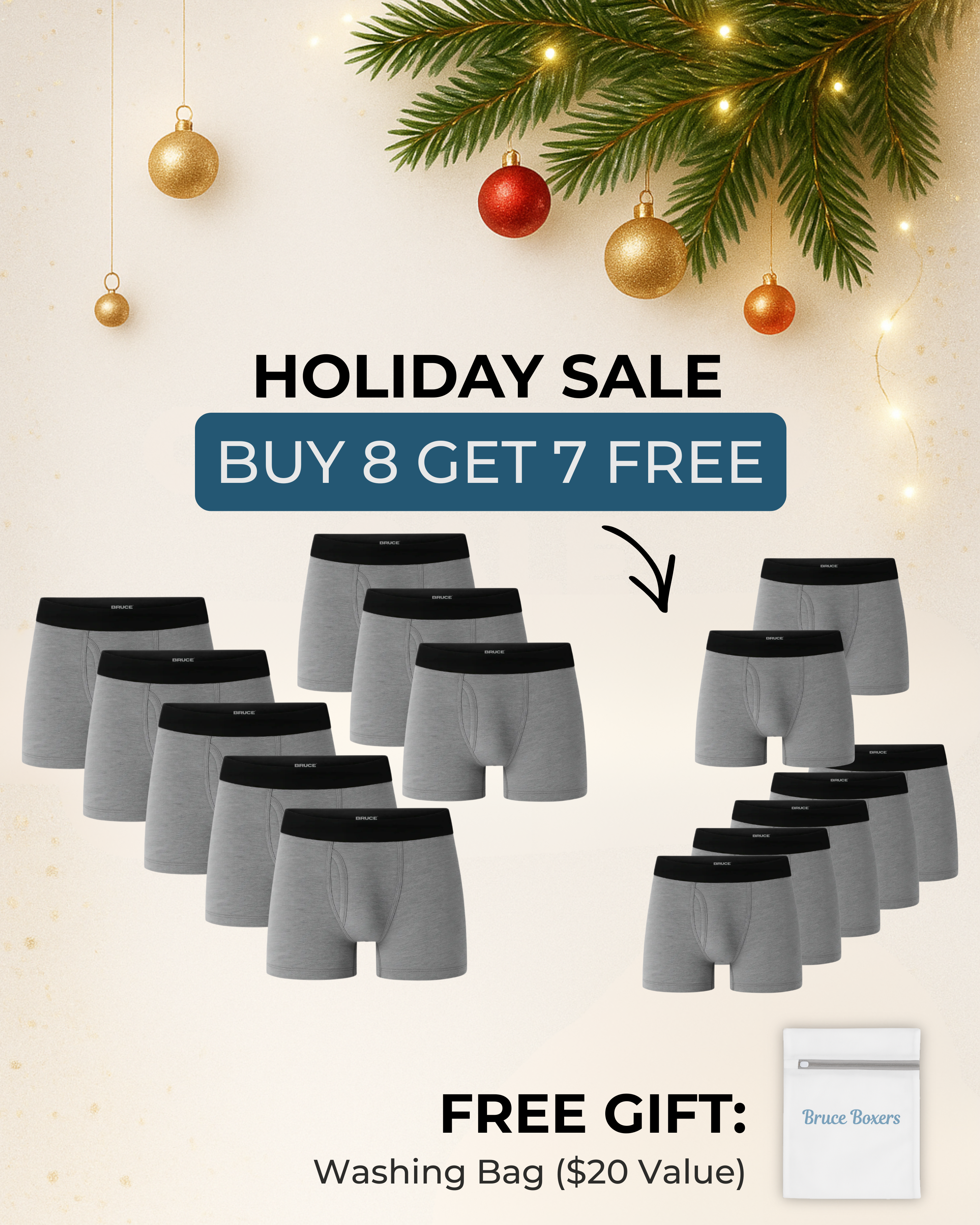 Bruce’s Signature Leakproof Boxers (8+7 FREE)