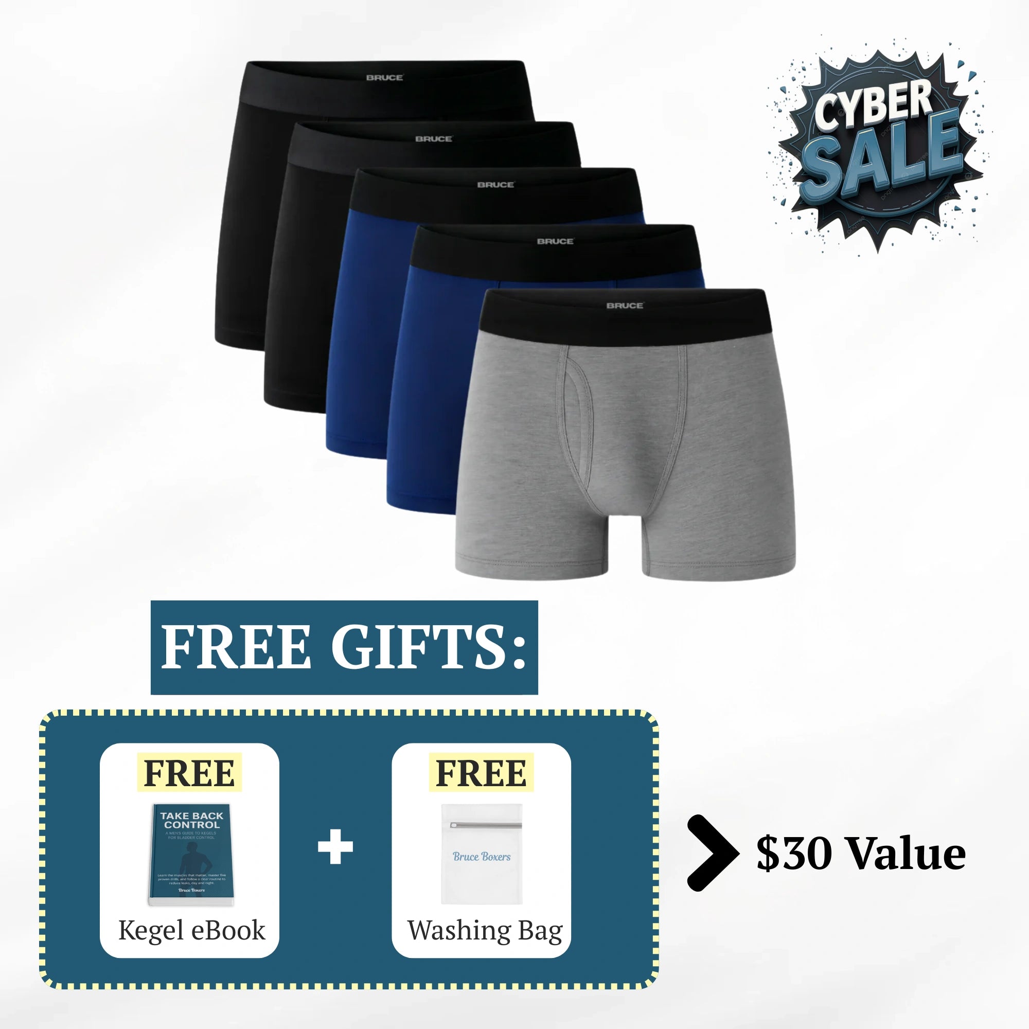 Bruce’s Signature Leakproof Boxers (5-Pack)