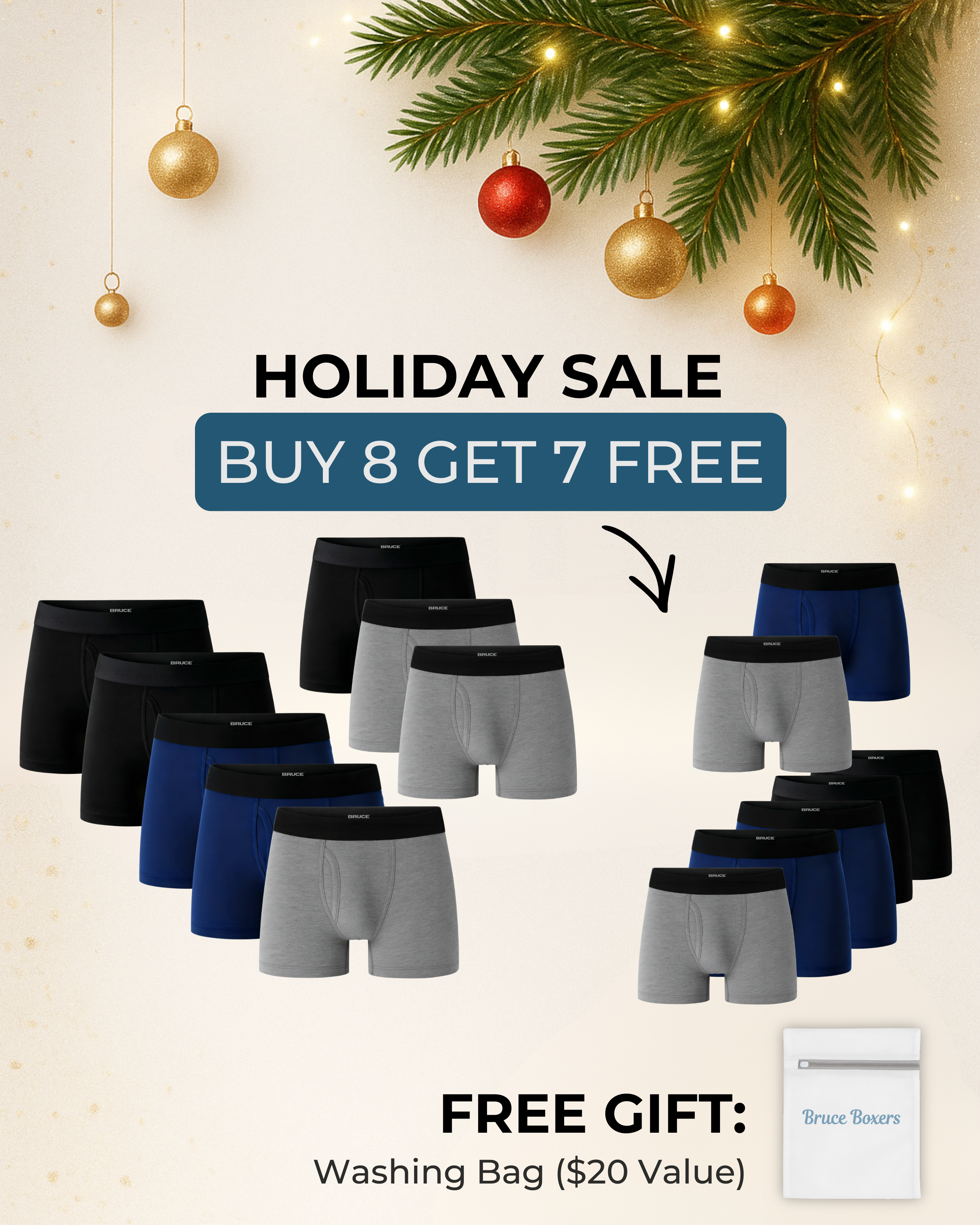 Bruce’s Signature Leakproof Boxers (8+7 FREE)