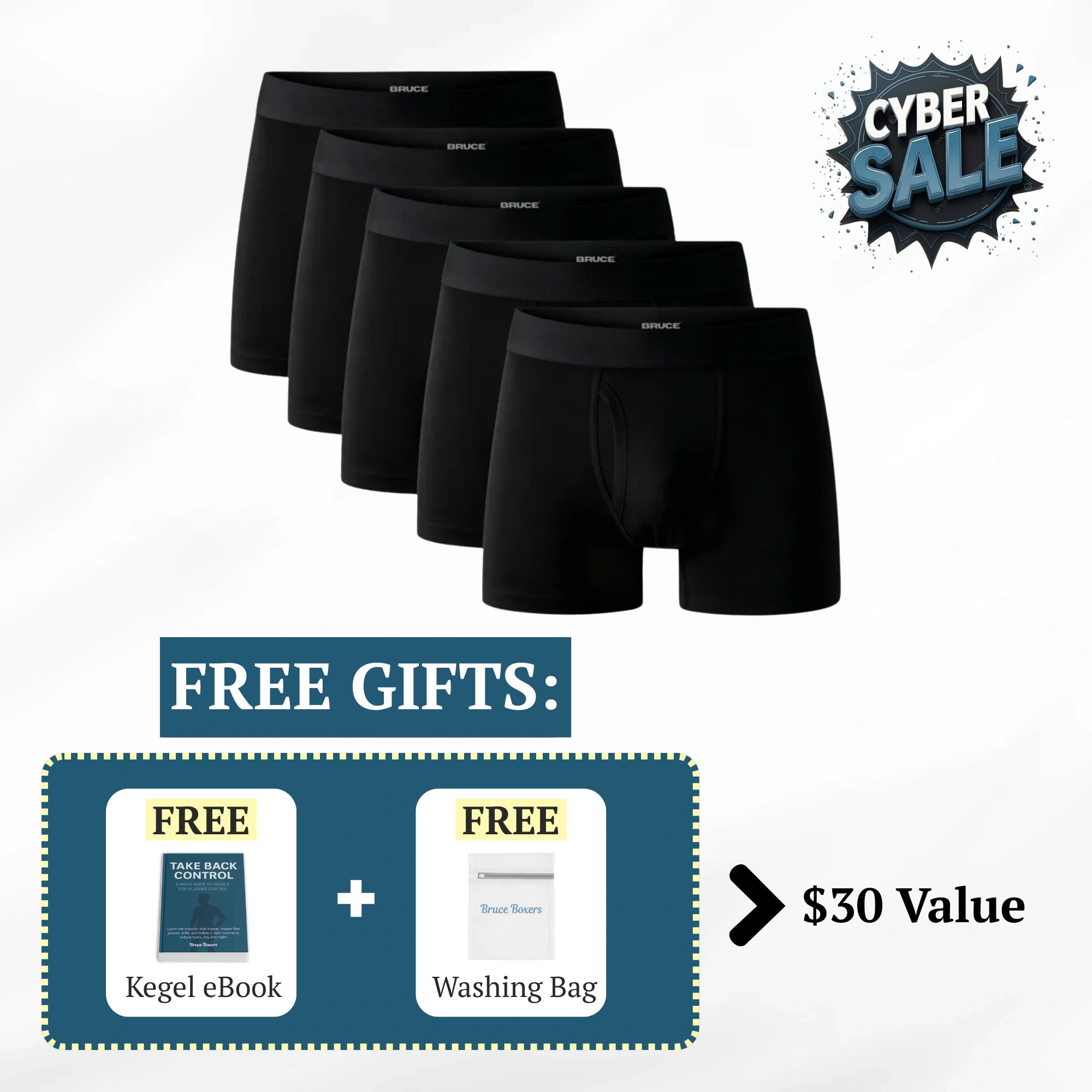 Bruce’s Signature Leakproof Boxers (5-Pack)