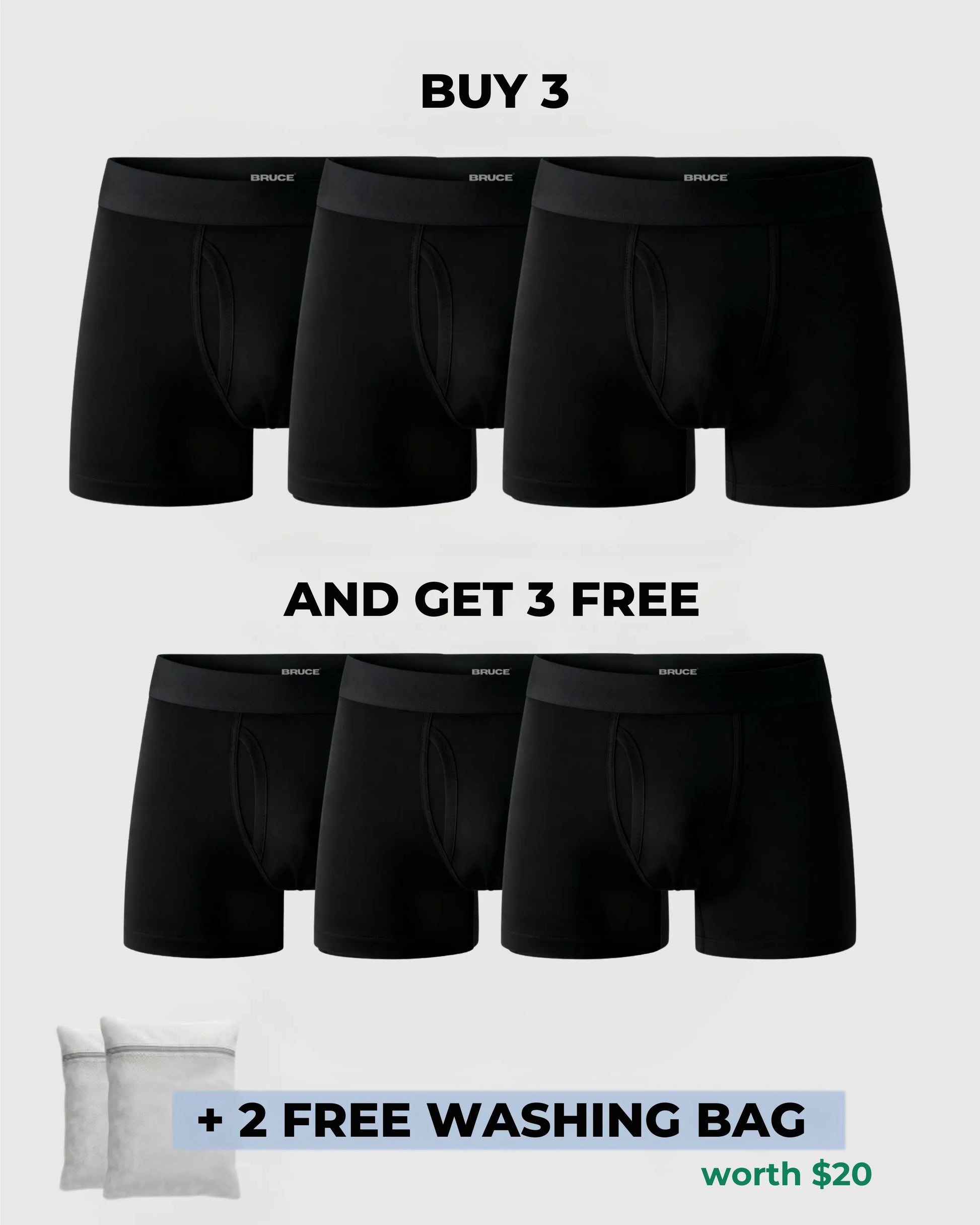 Bruce's Signature Leakproof Boxers (3+3 FREE)