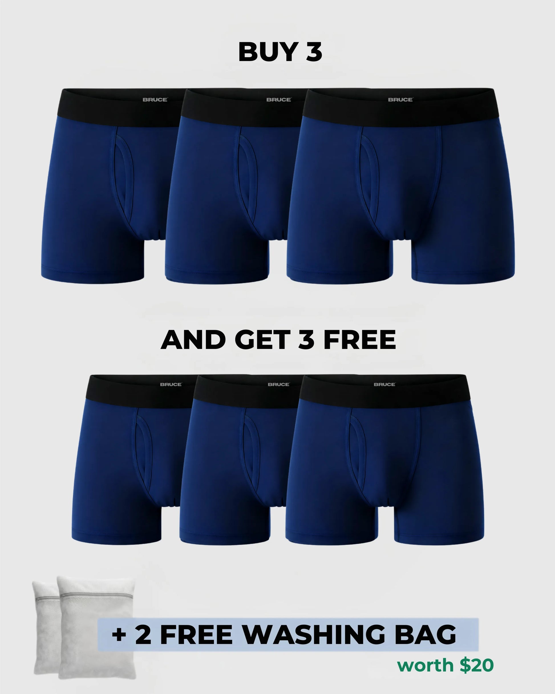 Bruce's Signature Leakproof Boxers (3+3 FREE)