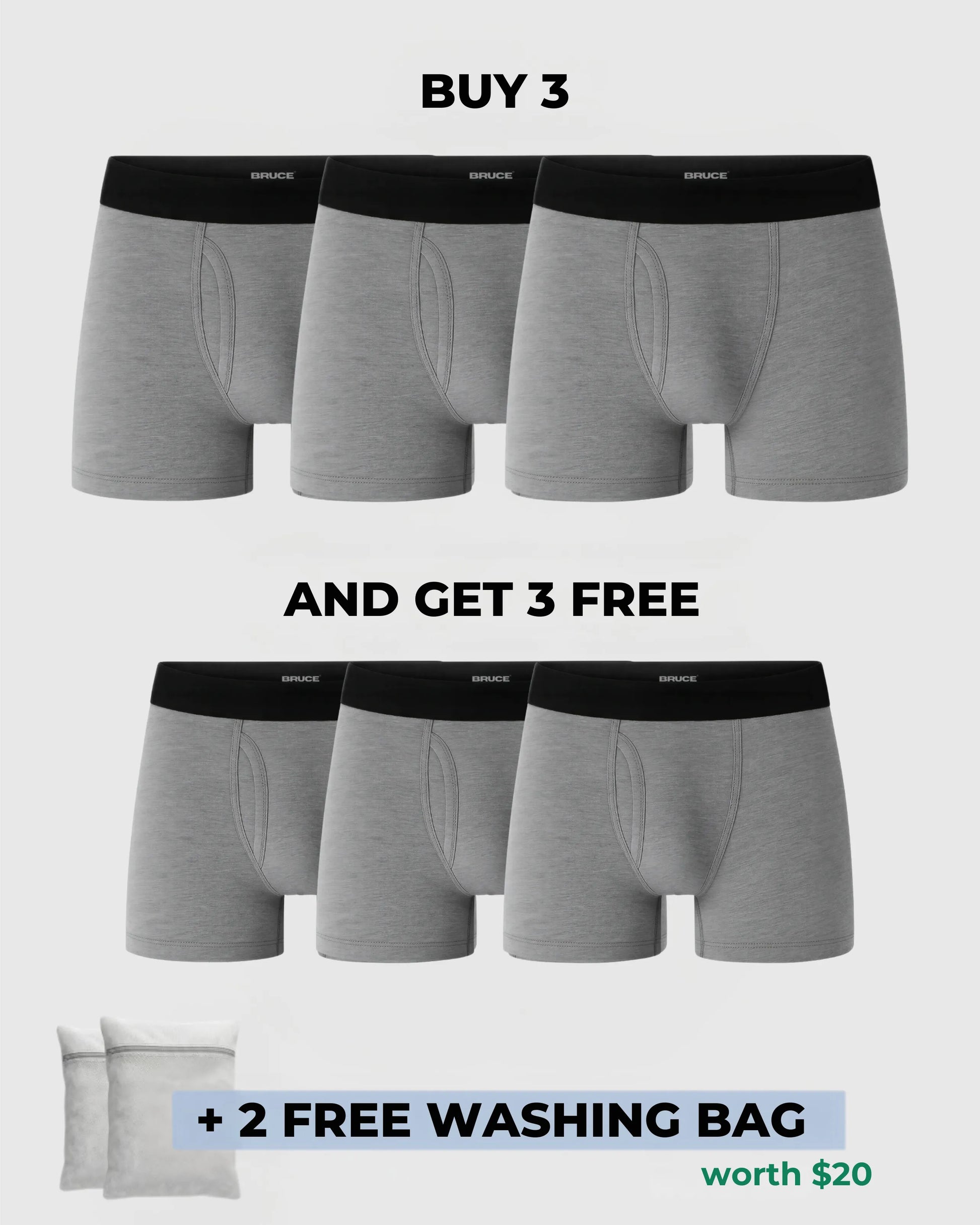 Bruce's Signature Leakproof Boxers (3+3 FREE)