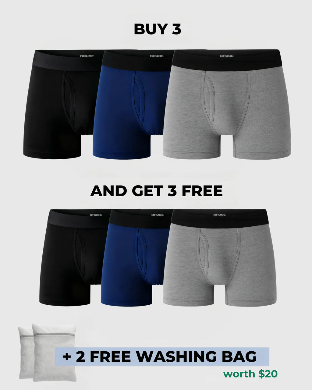 Bruce's Signature Leakproof Boxers (3+3 FREE)