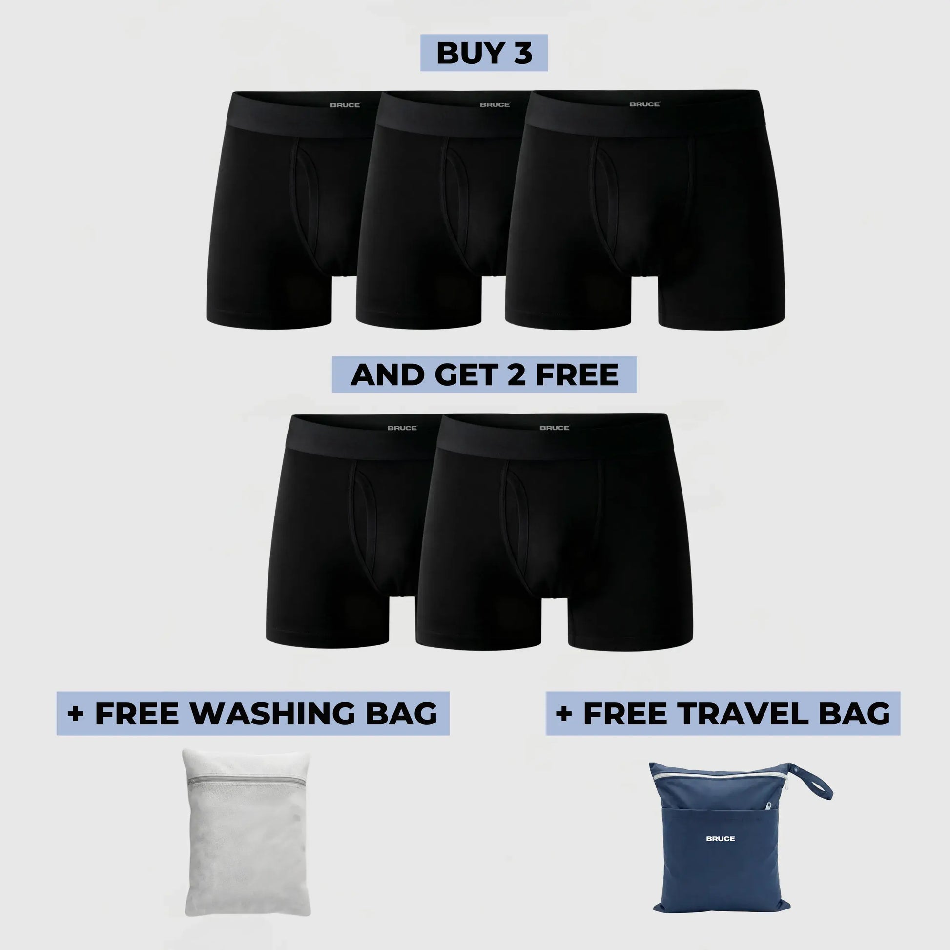 Bruce's Signature Leakproof Boxers (3+2 FREE)