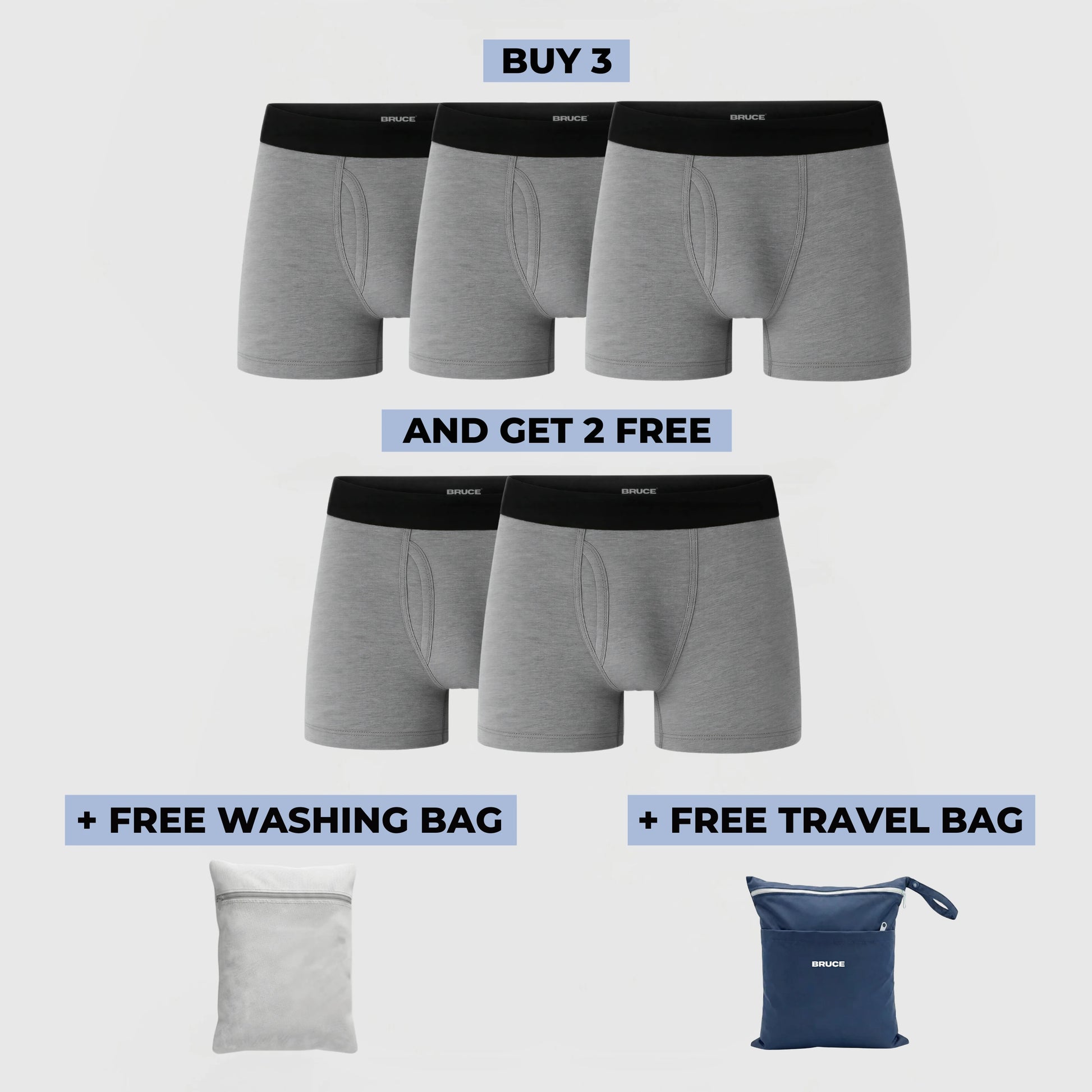 Bruce's Signature Leakproof Boxers (3+2 FREE)